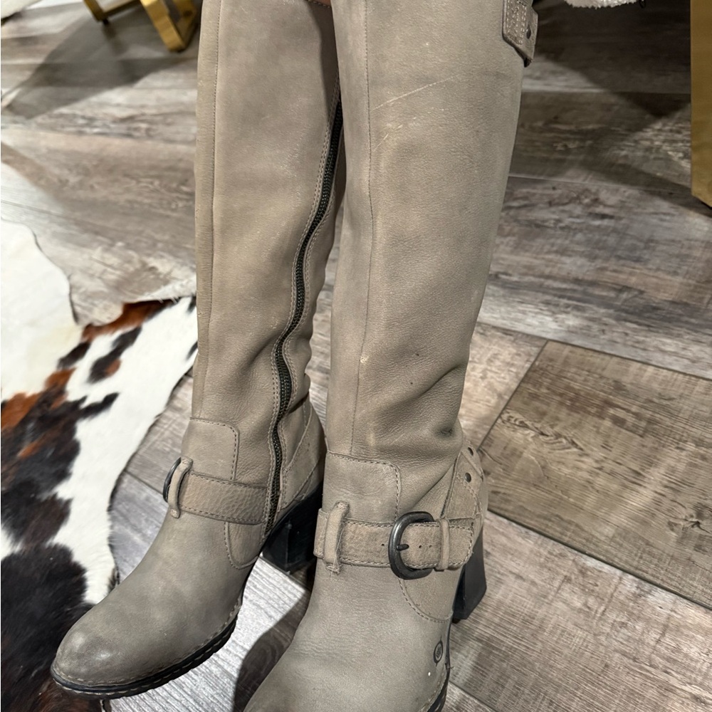 Born Taupe Heeled Boots - Picture 5 of 10